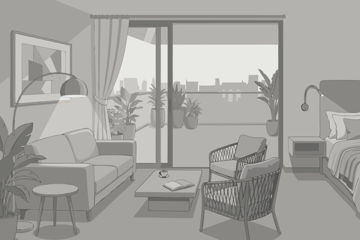 Standard Doppel-/Zweibettzimmer mit Landblick